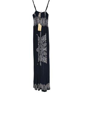 NWT Blue & White Spaghetti-Strap Maxi Dress, XL